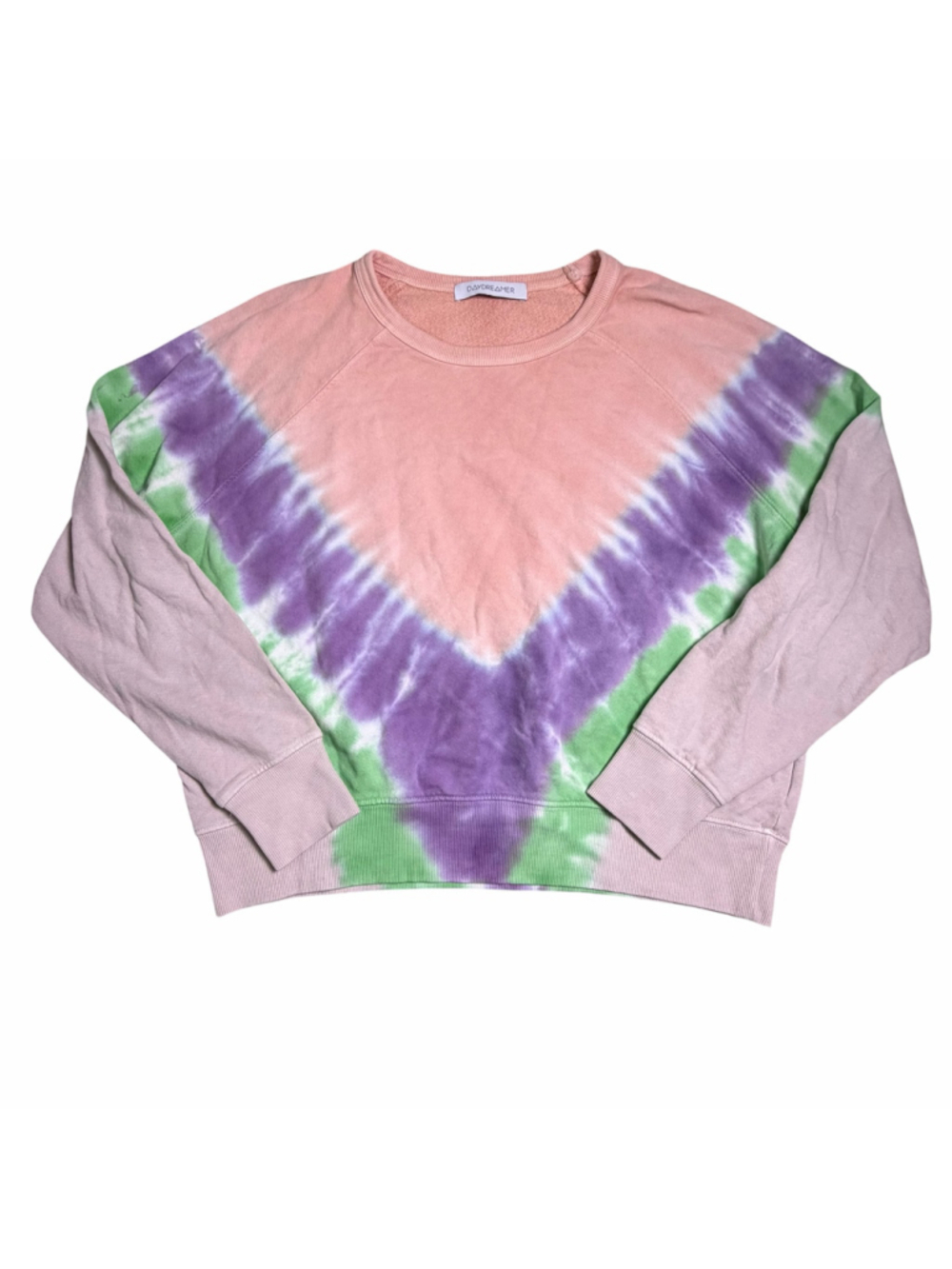 Daydreamer Free People Flying V Varsity Tie Dye Crew Sweatshirt Women’s Size XS - Picture 2 of 8